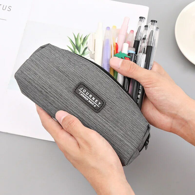 Simple and Creative Large-capacity Oxford Cloth Portable Pencil Case Storage Bag Student Supplies Pencil Case Stationery Bag Ins