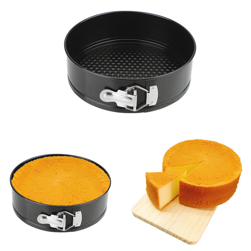 HOOMIN-Molde antiadherente de Metal para hornear, sartén para pastel redondo, utensilios para hornear, moldes de acero al carbono para pasteles, accesorios de cocina, Fondo extraíble