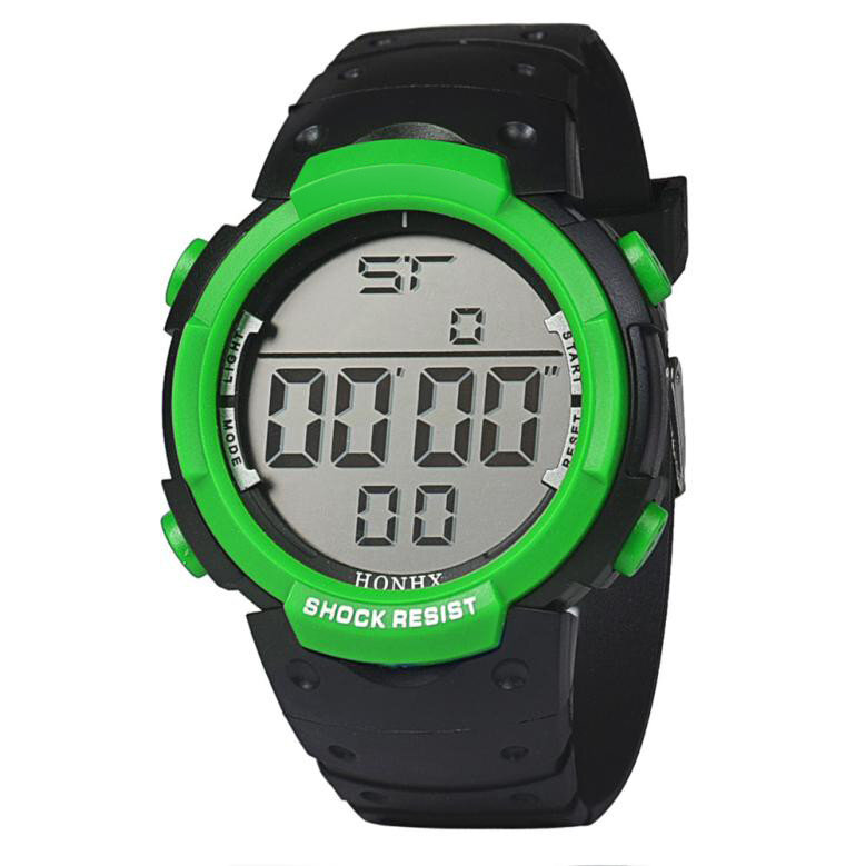 Мужские спортивные часы, цифровые военные водонепроницаемые мужские часы с ЖК-дисплеем, секундомером, датой, резиновыми спортивными наручн...