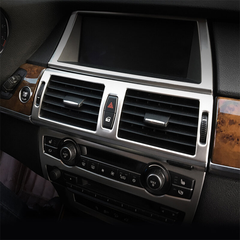 Аксессуары для BMW X5 X6 E70 E71 2008-2013 автомобильный внутренний переключатель передач кондиционер CD панель двери подлокотник Крышка отделка накле...