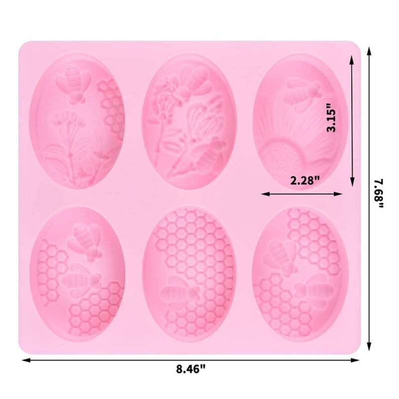 1PC 6-grids Silica Gel Bee Shape Handmade Soap Mold Portable Unique Soap Making Tool
