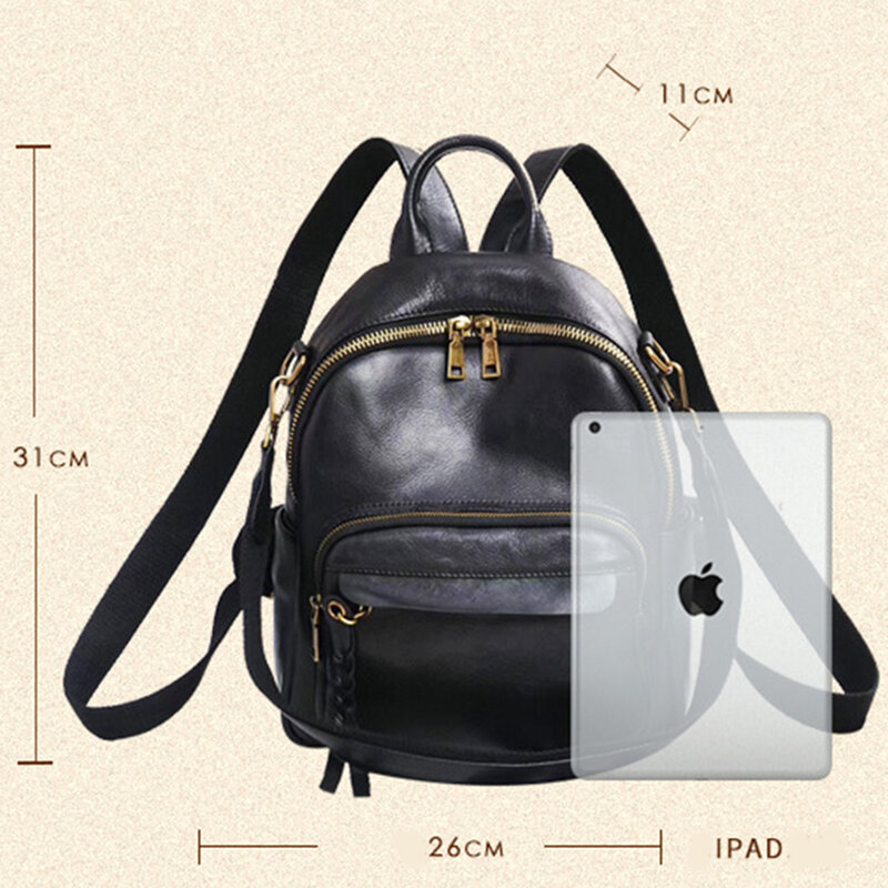 CGA torby dla kobiet 2021 nowy prawdziwej skóry jednolity kolor wielofunkcyjny podróży plecak luksusowe torebki rozrywka wołowej plecak
