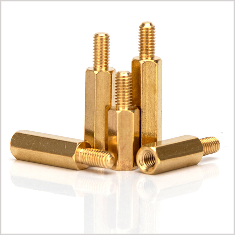 M2.5 Brass Hex Nylon Standoff Spacer Male to Female Column Flat Head Copper Spacing Screws Fasteners Length 4mm-40mm