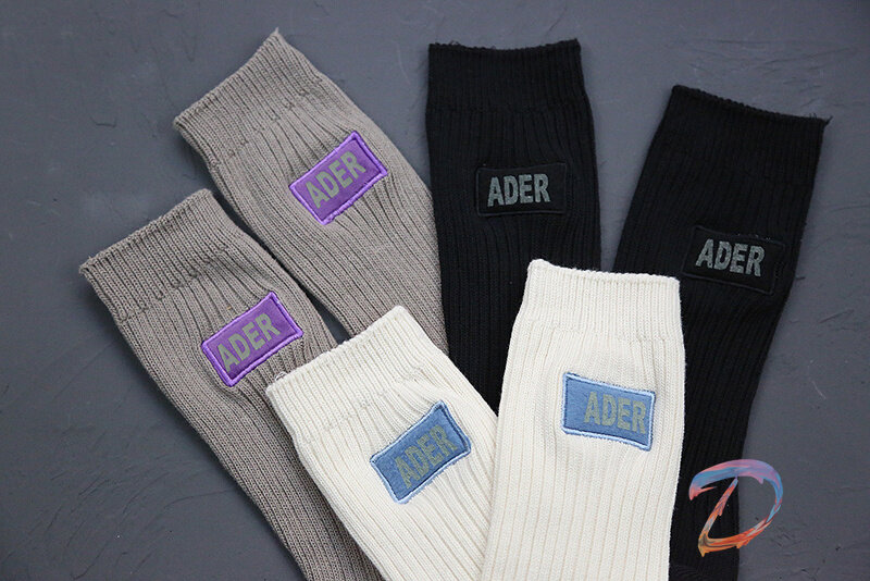 Носки с вышивкой Ader Error, толстые хлопковые спортивные носки средней длины, модные мужские и женские носки Adererror