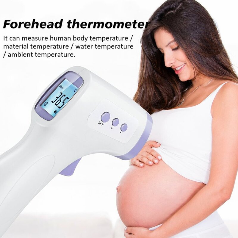 OUTAD-termómetro Digital infrarrojo para la frente, medidor de temperatura sin contacto para la oreja, LCD, para fiebre corporal, para bebés y adultos