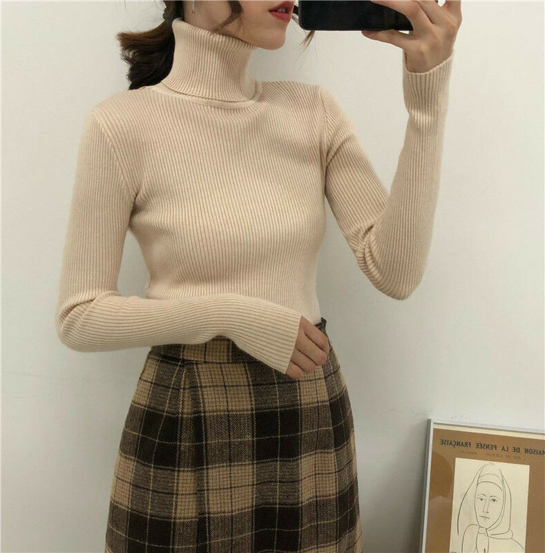 Frauen Pullover 2021 Herbst Winter Tops Koreanische Dünne Frauen Pullover Gestrickten Pullover Jumper Weiche Warme Pull Femme