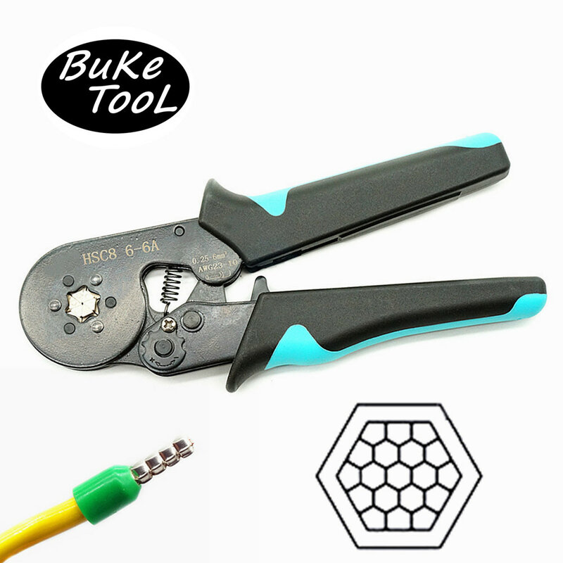 0.25- 10 ²  Tubular Terminal Crimping Tools Mini Electrical Pliers HSCB 6-4 0.25-10mm2 Crimp Plier Set Can Drop Shopping