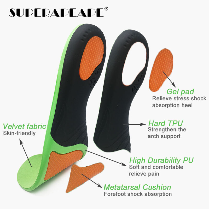 Palmilha ortopédica eva de alta qualidade para pés planos arco apoio palmilha ortopédica para sapatos de almofada sapato sapatos inserção sola