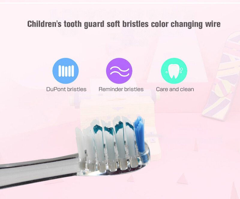 Seago-子供用ソニック電動歯ブラシ,交換用ブラシヘッド,LEDバッテリー,タイマー付き,3〜12歳