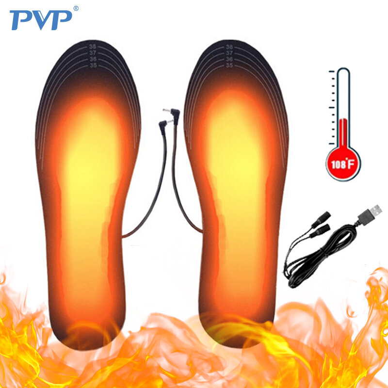 Plantilla eléctrica para zapatos con calefacción para hombre y mujer, alfombrilla térmica lavable, con USB, para el cuidado de los pies, para invierno