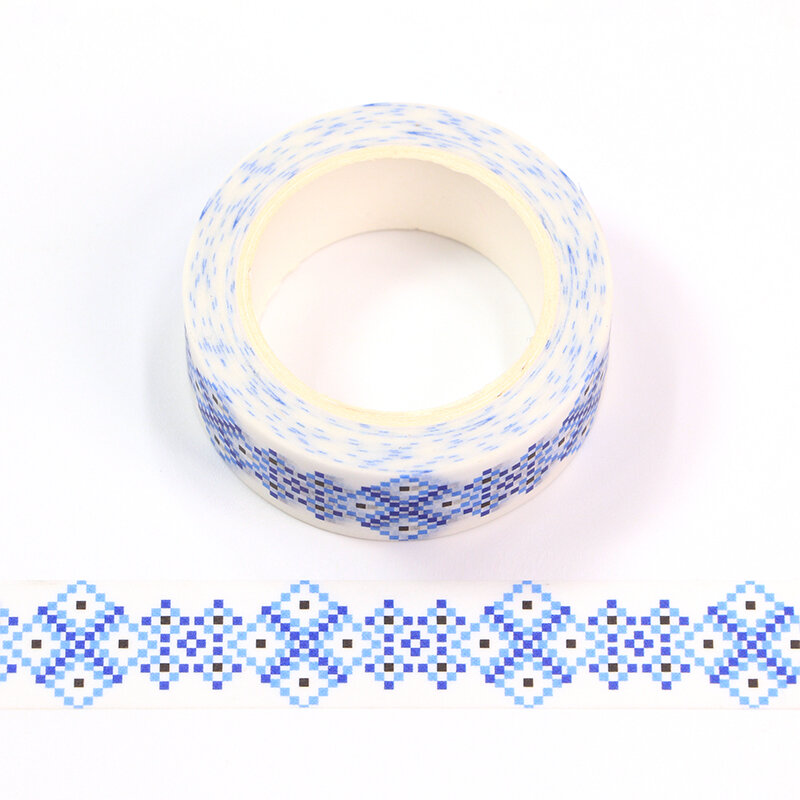 1 pz 15mm * 10M felice giorno di pasqua blu mosaico decorativo Washi Tape Scrapbooking nastro adesivo cancelleria forniture per ufficio