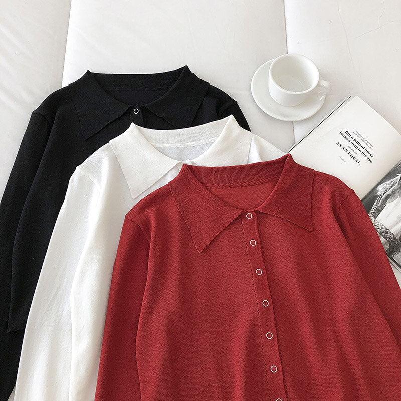 Ropa de estilo coreano para mujer, ropa sencilla e informal, adelgazante, sólida y versátil, para principios de primavera, 2021