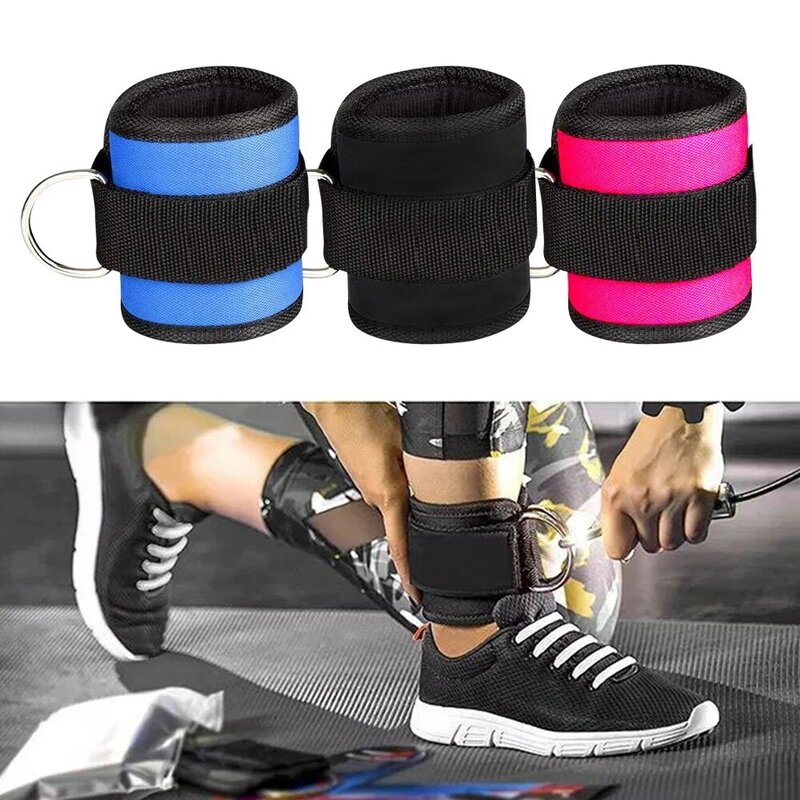 2020 novo d-ring tornozelo cinta fivela ajustável tornozelo pesos gym perna tornozelo punhos energia levantamento de peso fitness corda 1/2pc