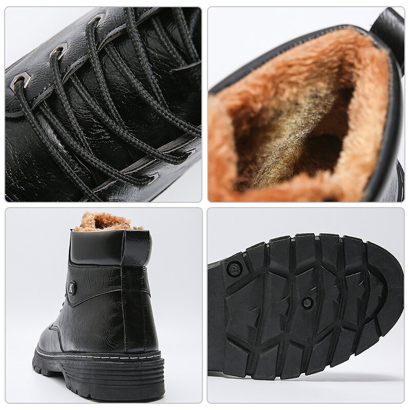 Wotte botas masculinas 2021 outono & inverno sapatos de moda botas masculinas casuais botas de couro de luxo sapatos masculinos confortáveis botas hombre