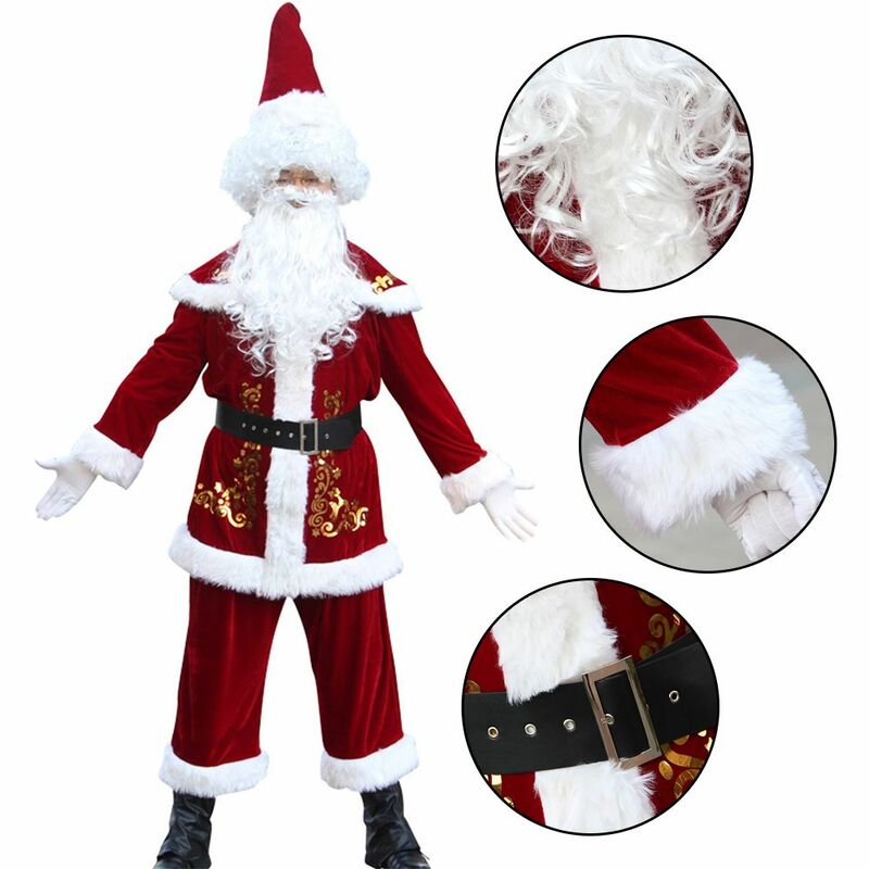 Guantes de cinturón para hombre y adulto, traje de fiesta, disfraz de Papá Noel, Papá Noel, navidad