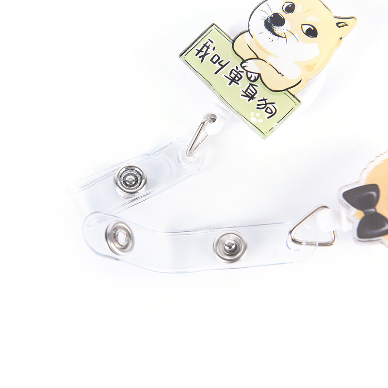1Pcs Mini Cartoon Dog Retractable Badge Reel The New Student Nurse Exihibiton ID Name Card Badge Holder Office Supplies