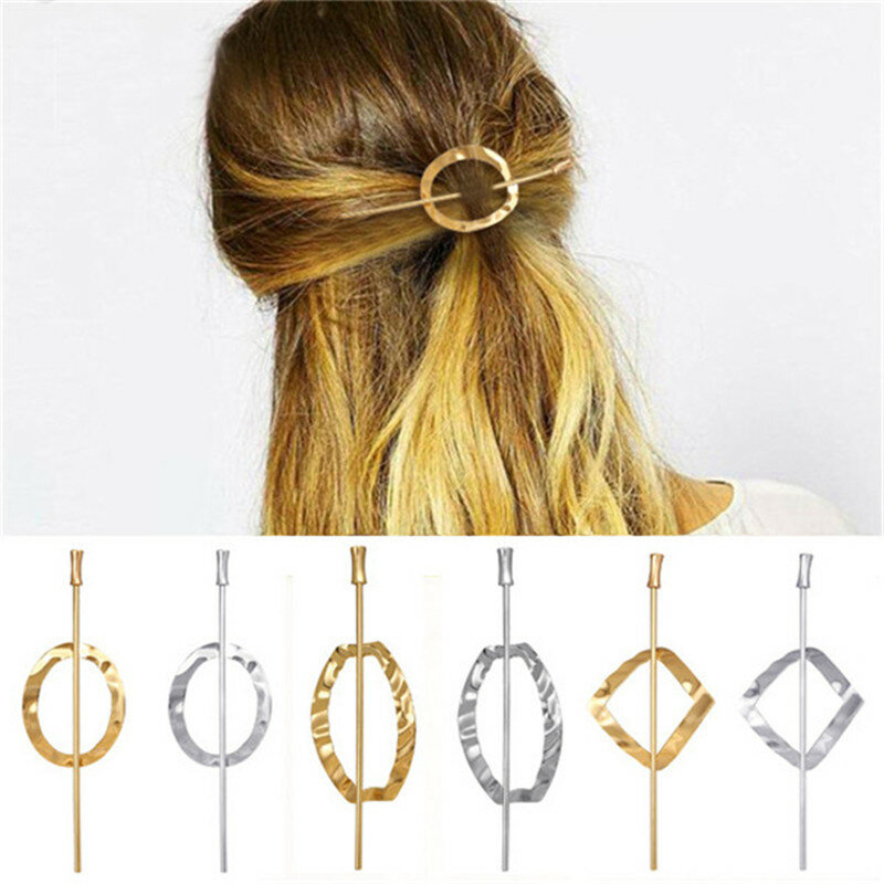 Clip di capelli geometrici in metallo di moda clip di capelli cavi eleganti da donna clip di capelli coreani in oro e argento accessori per capelli per ragazze