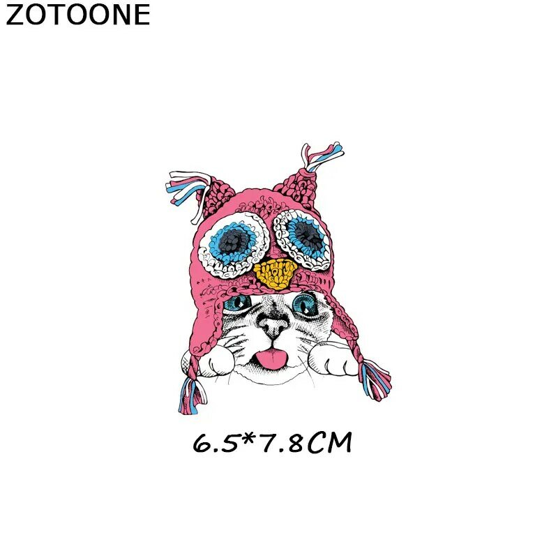 ZOTOONE-Parches de unicornio de dibujos animados, pegatinas de oso y gato, transferencia de hierro para ropa, camiseta, accesorio de transferencia de calor, apliques G