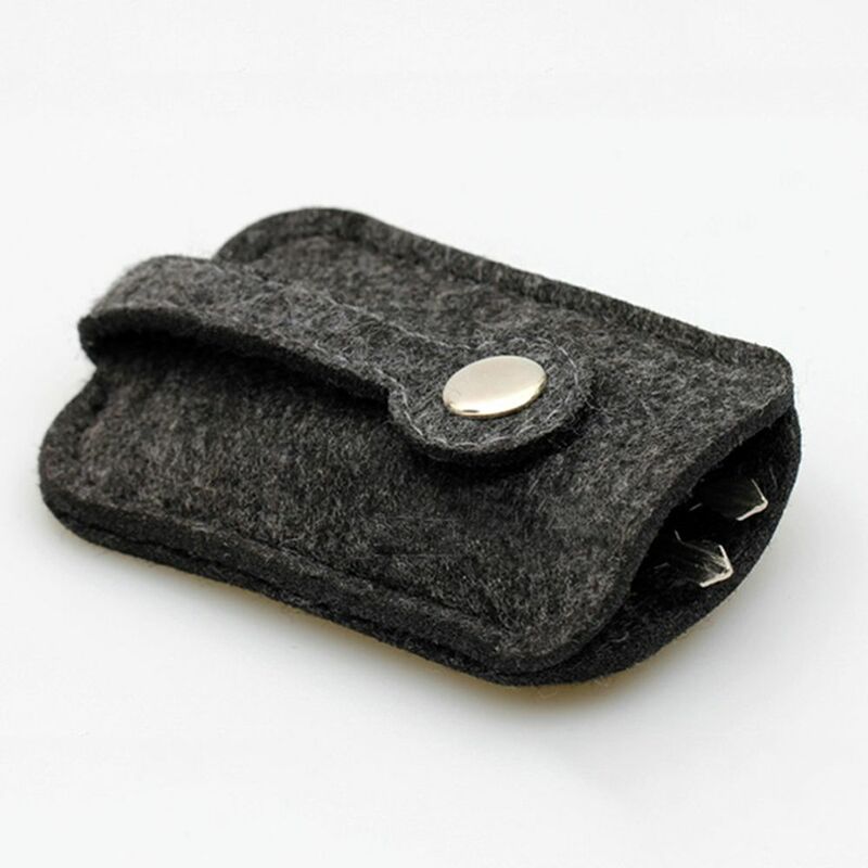 New Portable Car Key Wallet Purse Men Women Woolen Felt Keychain  Keys Organizer Convenient Practical Pouch Case Bag