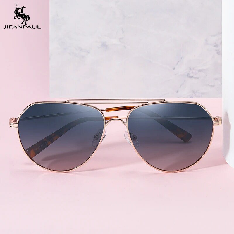 Мужские солнцезащитные очки JIFANPAUL, брендовые поляризованные квадратные очки в металлической оправе с защитой UV400