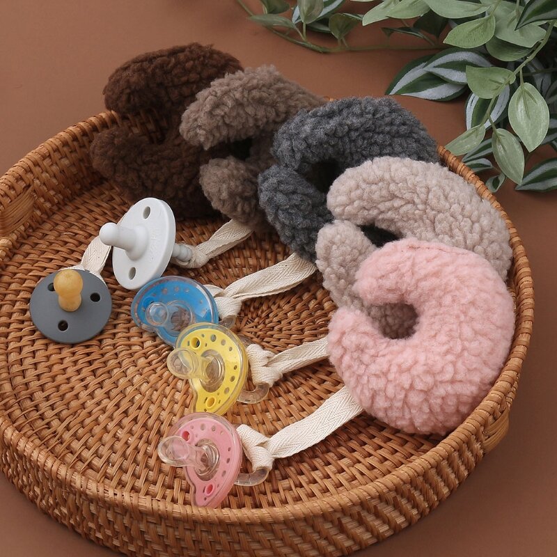 Baby Pacifier Chain Pendant Soft Cotton Plush Moon Soother Dummy Nipple Holder Newborn Infants Teething Nursing Toys Shower Gift