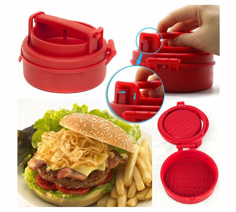 Cortadores de hambúrguer de plástico, para cozinha, formato redondo, de qualidade alimentar, ferramenta manual de fabricação