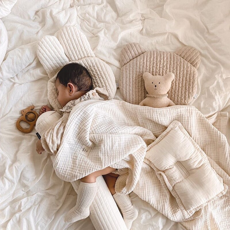 Poduszka dla dziecka noworodka poduszka podtrzymująca osłona głowy łóżeczko dziecięce poduszki z płaską głową na pościel dla dzieci poduszka Kussen