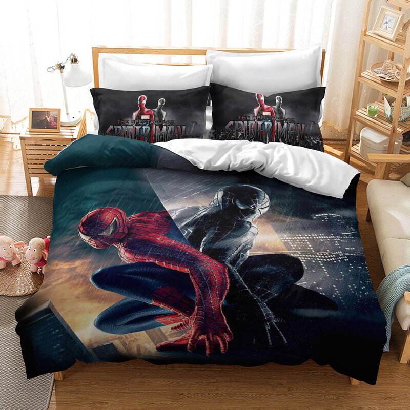 Disney spider-man jogo de cama marvel personagem menino jogo de cama luxo capa de edredão roupa de cama conjunto de cama 3d cama conjuntos