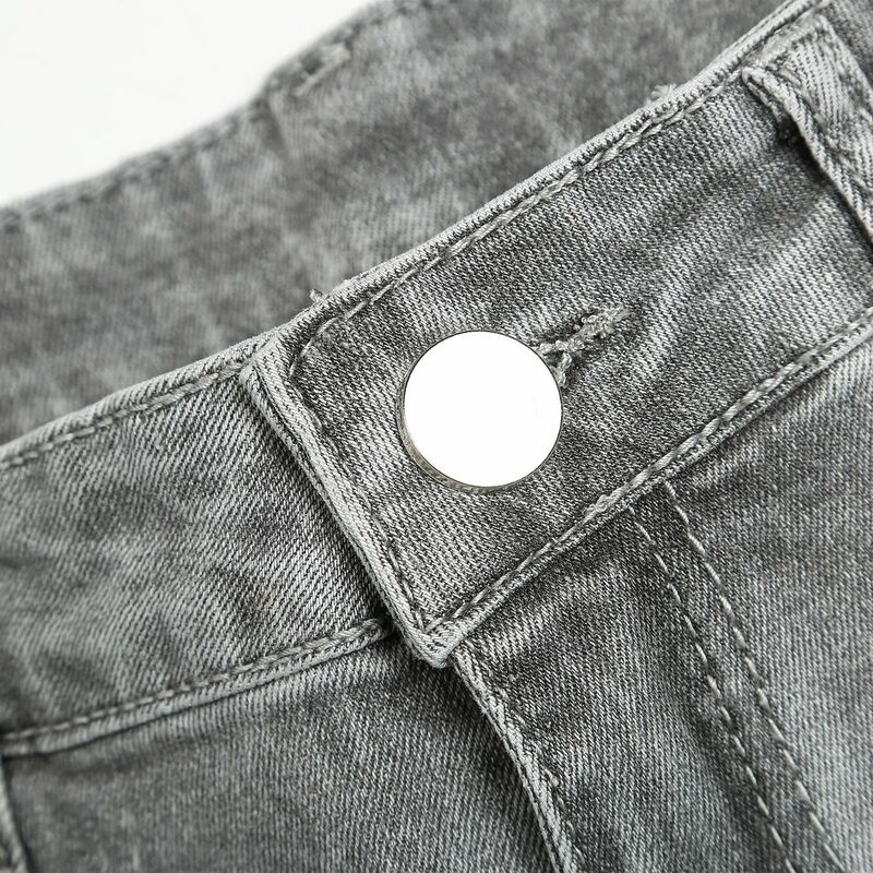 Мужские джинсы в стиле скинни, синие Стрейчевые рваные брюки в стиле ретро, 2022