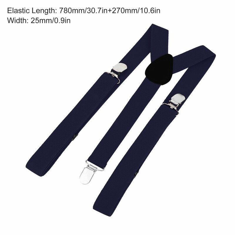 Bretelles élastiques réglables pour adultes, 11 couleurs, avec nœud papillon, en forme de Y, 3 clips pour pantalons
