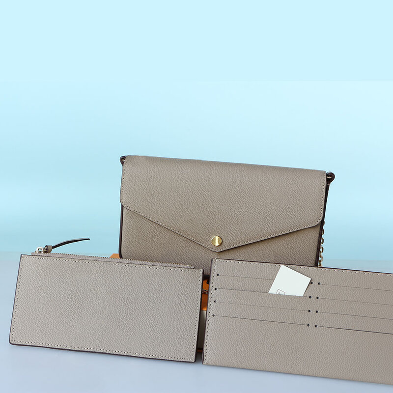 Frauen Handtasche Klassische Luxus Marke Crossbody-tasche Siebdruck Blume Kette Tasche Gradienten Farbe Drei In Eine Schulter Tasche und Box