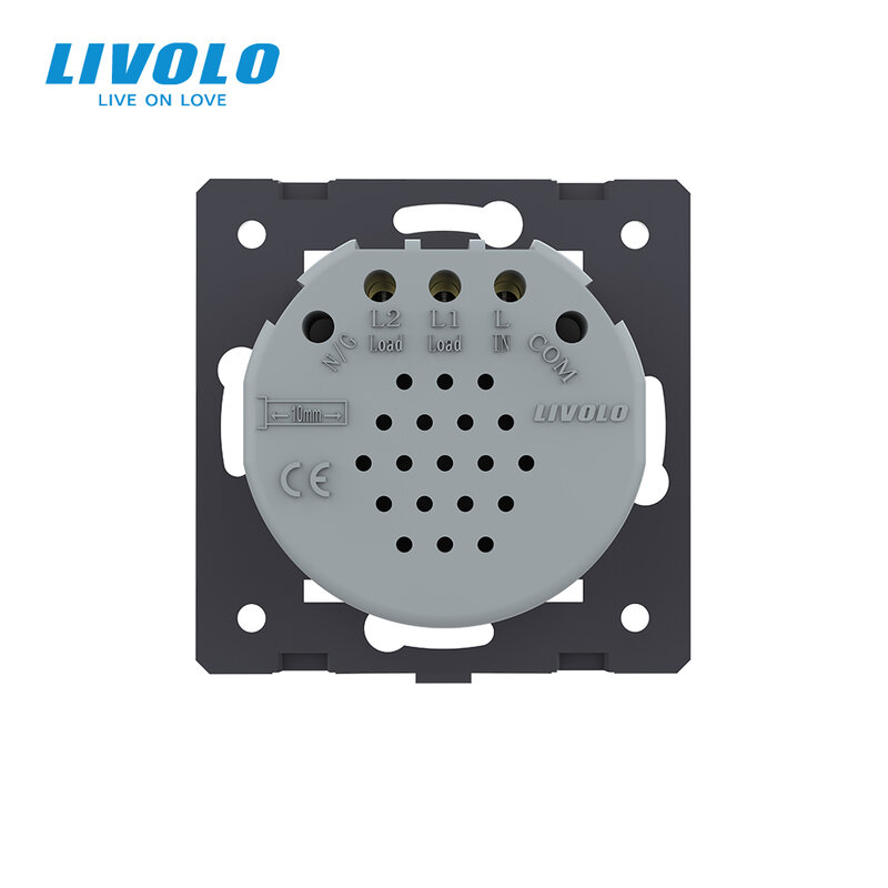 Выключатель Livolo без прозрачной стеклянной панели, настсветильник выключатель с ЖК-индикатором, европейского стандарта, 220 ~ 250 В переменного...