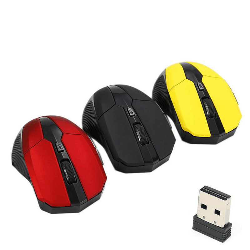 Mouse Wireless ottico rosso USB 2.4G 3 pulsanti per Mouse da gioco per Computer portatile Mouse Wireless dal design ergonomico