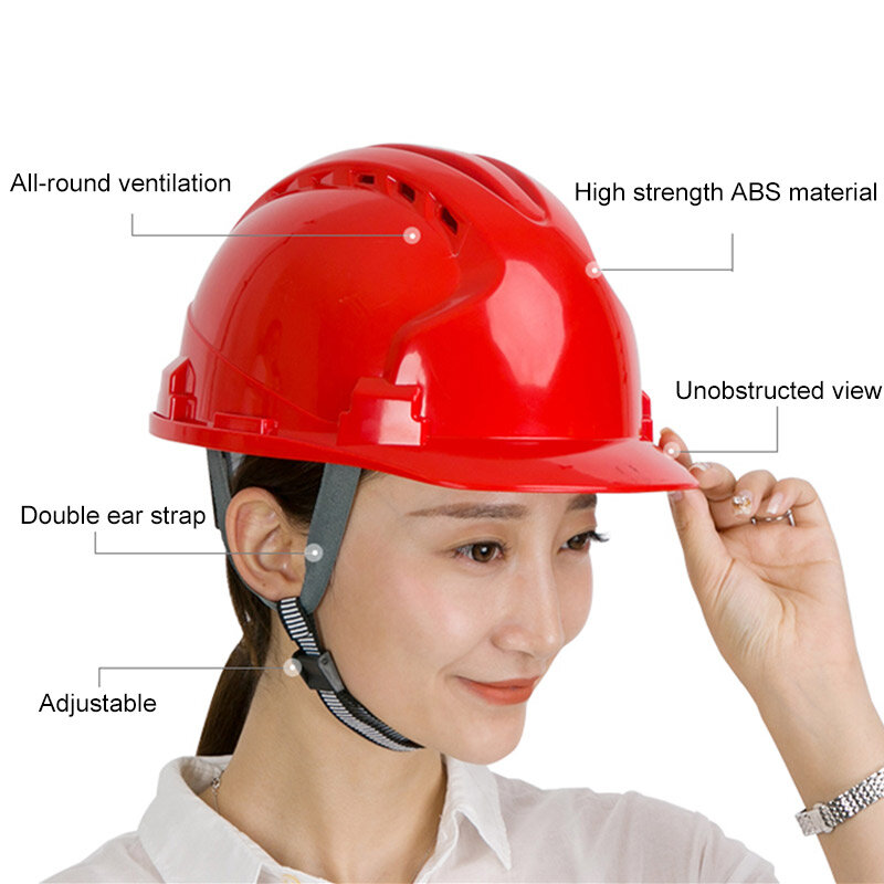 Helm Keselamatan Konstruksi ABS Topi Keras Teknik Elektro Helm Pelindung Tenaga Kerja Topi Kerja Pria Wanita Kualitas Tinggi