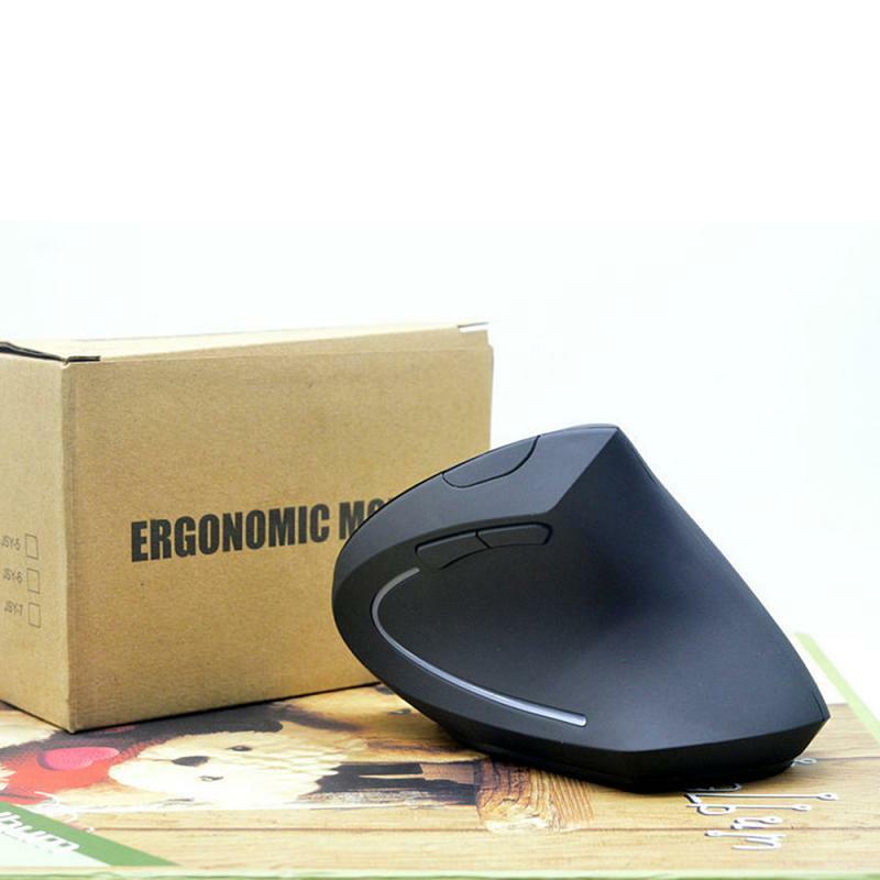 Ergonomiczna mysz pionowa 2.4G bezprzewodowa prawa lewa ręka gry komputerowe myszy 1600DPI mysz optyczna USB Gamer mysz do laptopa PC