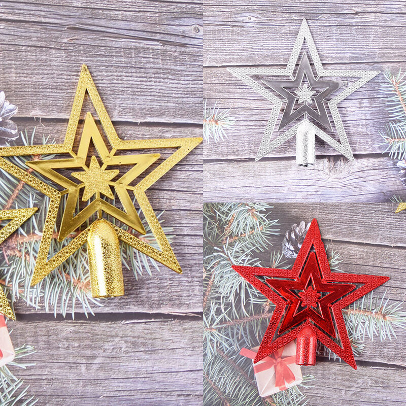 Albero di natale Topper Sparkle Star s 10/15/20cm Happy Christmas tre"star decorazione forniture regalo decorazioni di capodanno