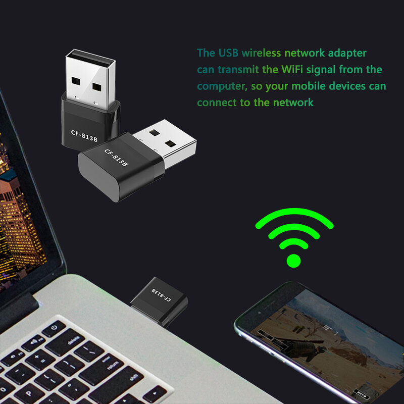 Mini adaptador wifi inalámbrico de 650Mbps, tarjeta de red de banda dual USB, Bluetooth 4,2, RTL8821CU, 2,4 + 5,8G, negro, CA, para PC, nuevo