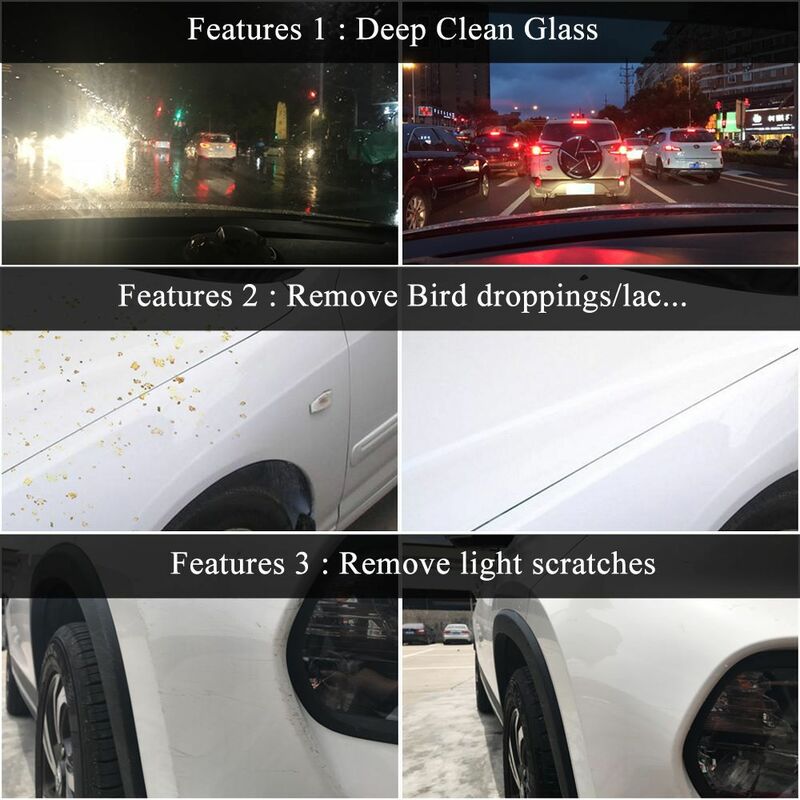 Carro removedor de arranhões líquido esponja de vidro profunda limpador de vidro do carro esponja de limpeza de vidro remover filme de óleo estilo do carro de limpeza