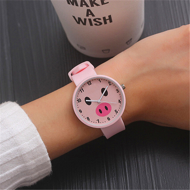Relógio infantil fofo de porco, digital eletrônico à prova d'água para presente de aniversário de criança para natal, relógios esportivos