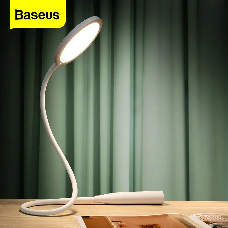 Baseus柔軟なテーブルランプledデスクライトナイトスタディランプ読書ランプ充電式タッチライトデスクトップオフィス寝室折りたたみフレキソランプ