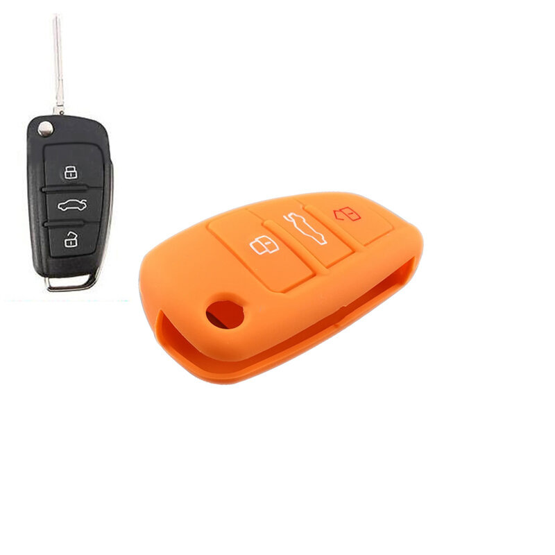 Silicone Remote Key Holder Cover Shell Fit For Audi-A3 A4 A6 A8 TT Q7 S6 Coolbestda Silicone Key Fob Cover