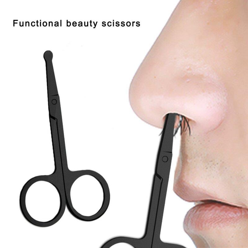 Ciseaux de coiffure pour le nez, en acier inoxydable, léger, à pointe ronde, tondeuse de beauté, ergonomique, coupe-cheveux pour le nez