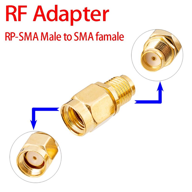 Connecteur SMA mâle/femelle RP-SMA, plaqué or, RP SMA mâle RP-SMA femelle, adapté aux pièces d'outils de climatisation