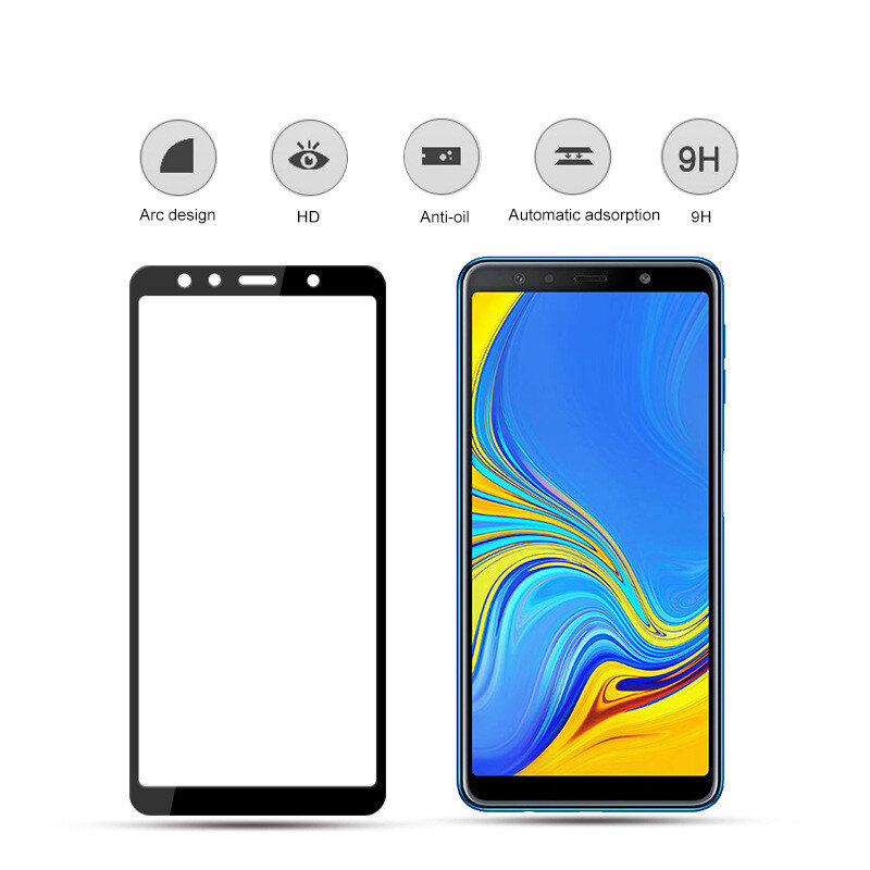 Protecteur d'écran, 3 pièces, en verre trempé pour Samsung Galaxy A7 2017 A8 A3 A5 A6 Plus A750 2018 J5 J7 J3 Pro J6 J8 2018