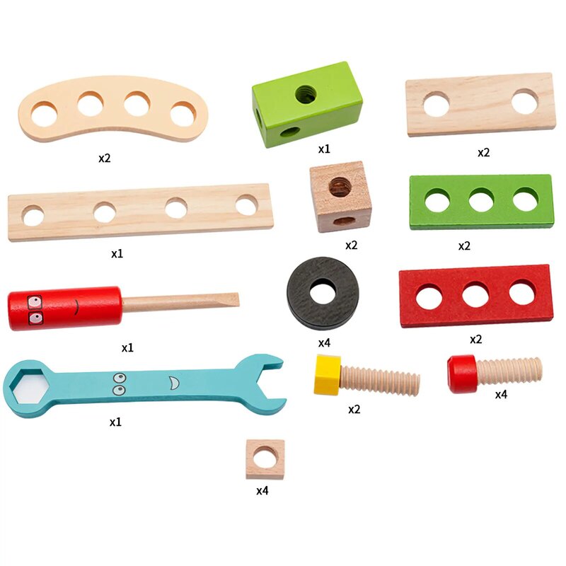 Conjunto de tornillos para niños y bebés, herramientas de desmontaje de combinación de tuerca de reparación multifunción, juguetes educativos para niños