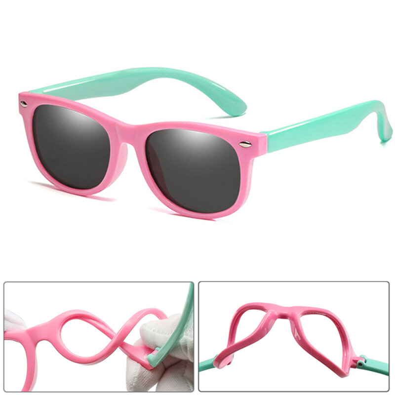 Gafas de sol polarizadas de silicona para niños y niñas, lentes de sol de diseño a la moda, flexibles, con protección UV400