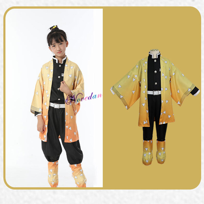 Costume et perruque de Cosplay Kimetsu no Yaiba pour femme, tenue de Tanjirou Kamado, Nezuko, Zenitsu et Shinobu
