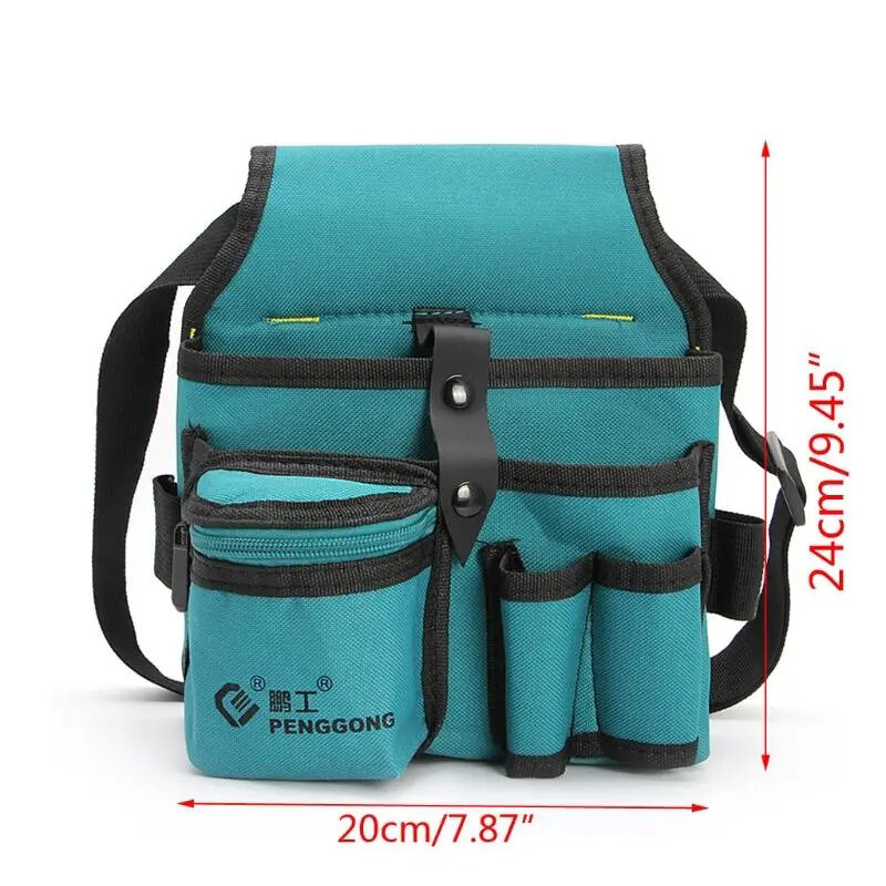 Blue 24x20cm Storage Tools Bag Oxford Cloth Multifunctional Waterproof Tool Bag With Strap