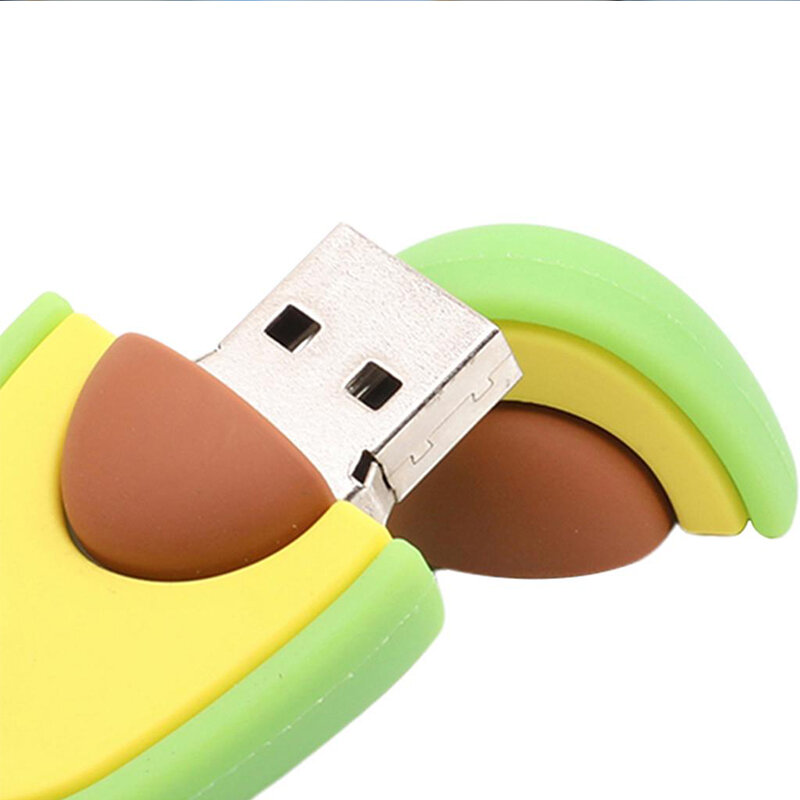 Cartoon avocado USB 64GB Pendrive 64GB 32GB 16GB 8GB 귀여운 아기 메모리 스틱 USB 2.0 플래시 드라이브 저장 장치 PC 용