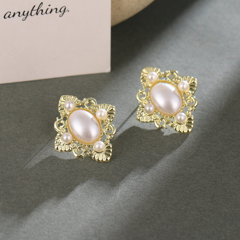 FNIO 2021 New Korean Pearl Stud Earrings For Women Simple Earring Fashion Ear Stud Jewelry Wedding Gift